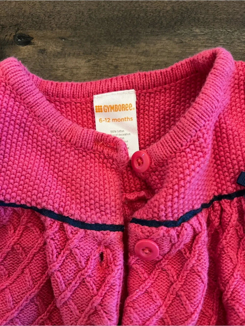 Gymboree Baby Girl Pink Cable Knit Cardigan Sweater 6-12 Months